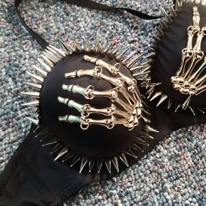 Skeleton hands bra